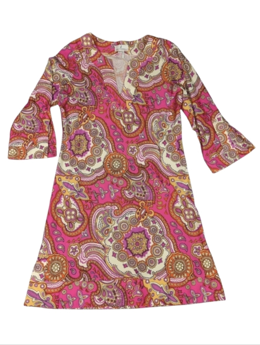 Jude Connally Retro Mod Megan Pink Paisley Tunic Dress SZ S